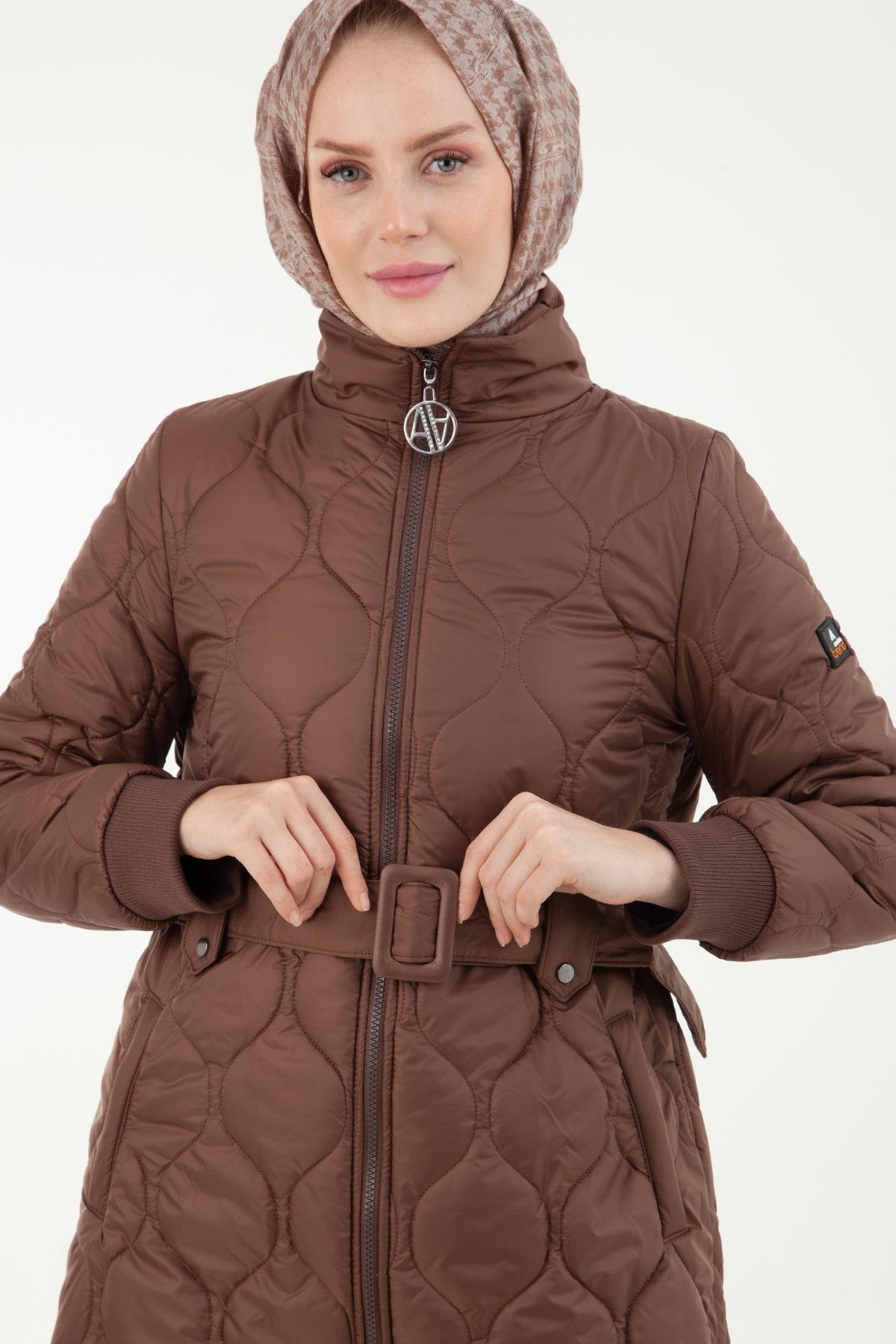ARMİNE TREND Soğan Desenli Beli Kemerli Kapitone Kap-Taba 22KT727