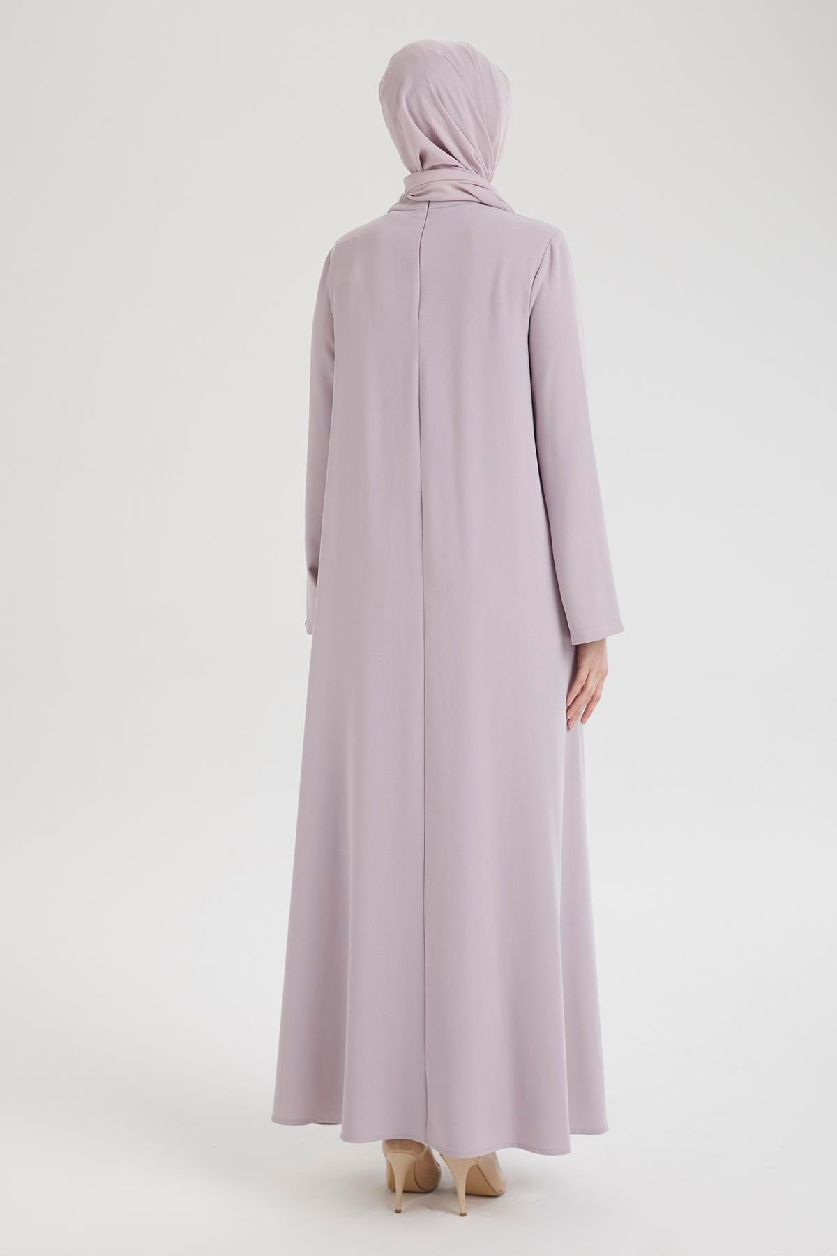ARMİNE TREND Taş Detaylı Salaş Kesim Elbise-Lila 25YT905