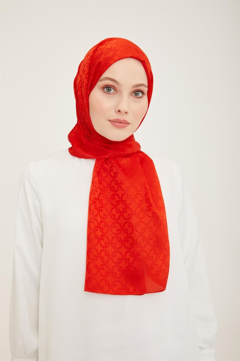 ARMİNE TREND Turuncu Polyester Şal-21219