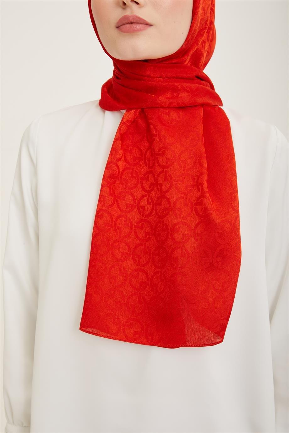 ARMİNE TREND Turuncu Polyester Şal-21219