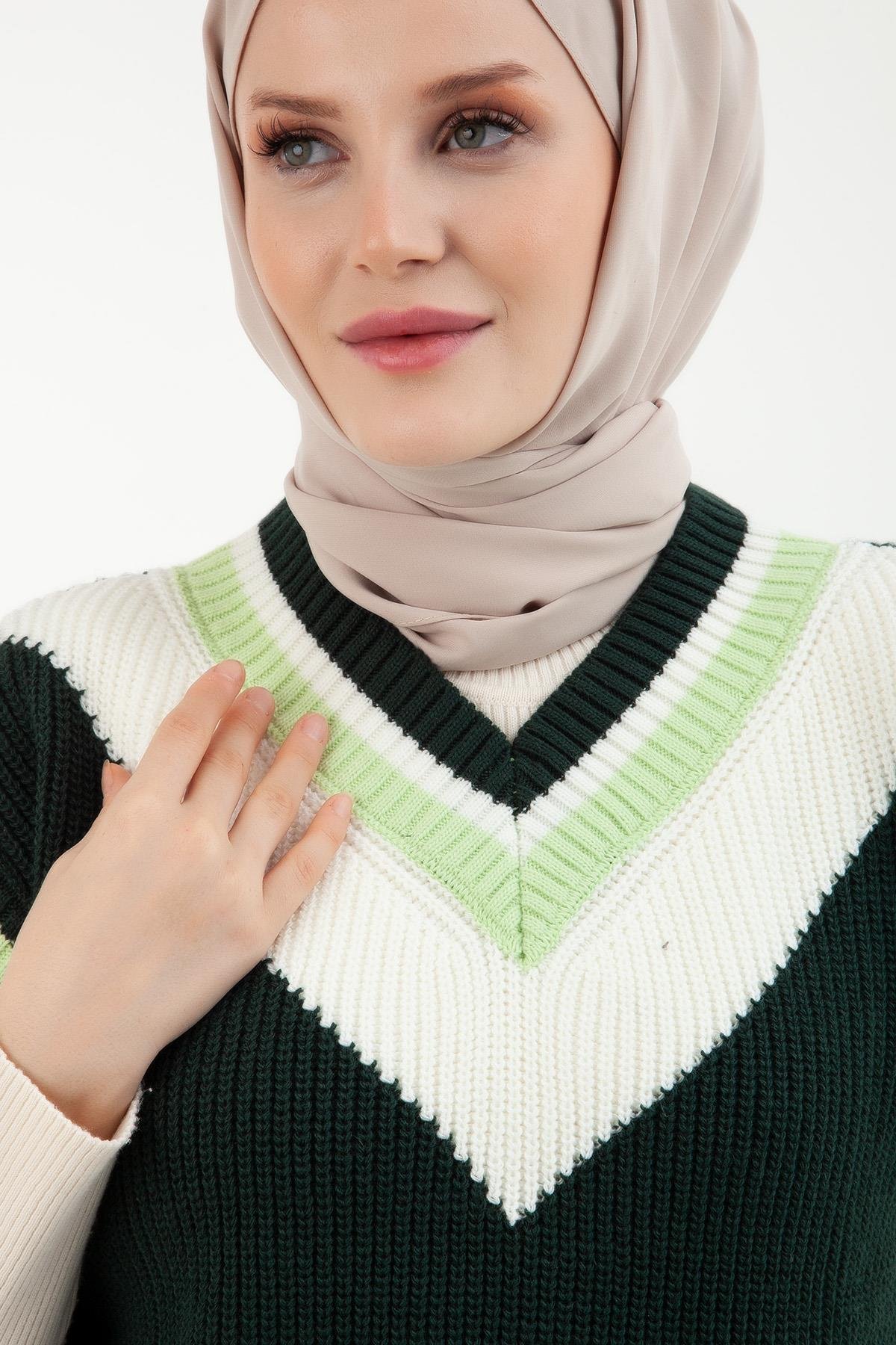 ARMİNE TREND V Yaka Süveter-Nefti 22KD4212