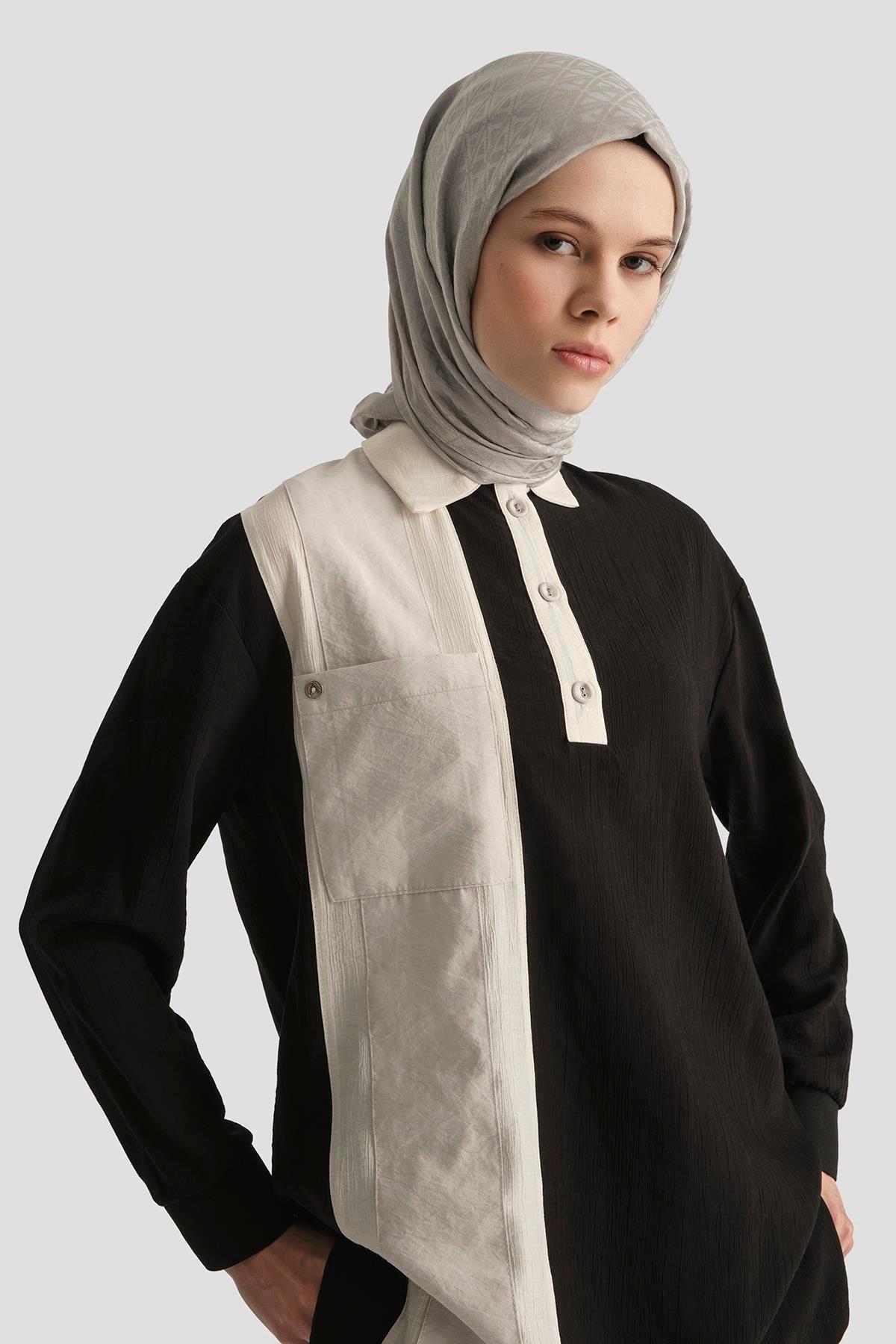 ARMİNE TREND Yakalı Düğmeli Pantolonlu İkili Takım-Siyah 25YT6130