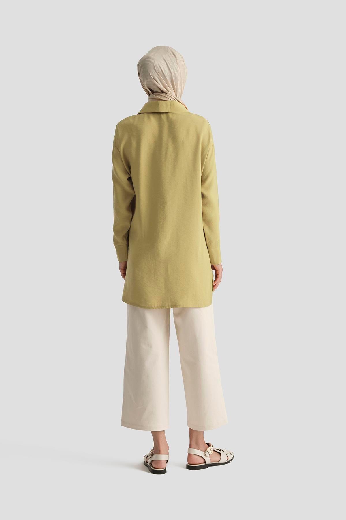 ARMİNE TREND Yakalı Yarım Fermuarlı Tunik-Asit 25YT467