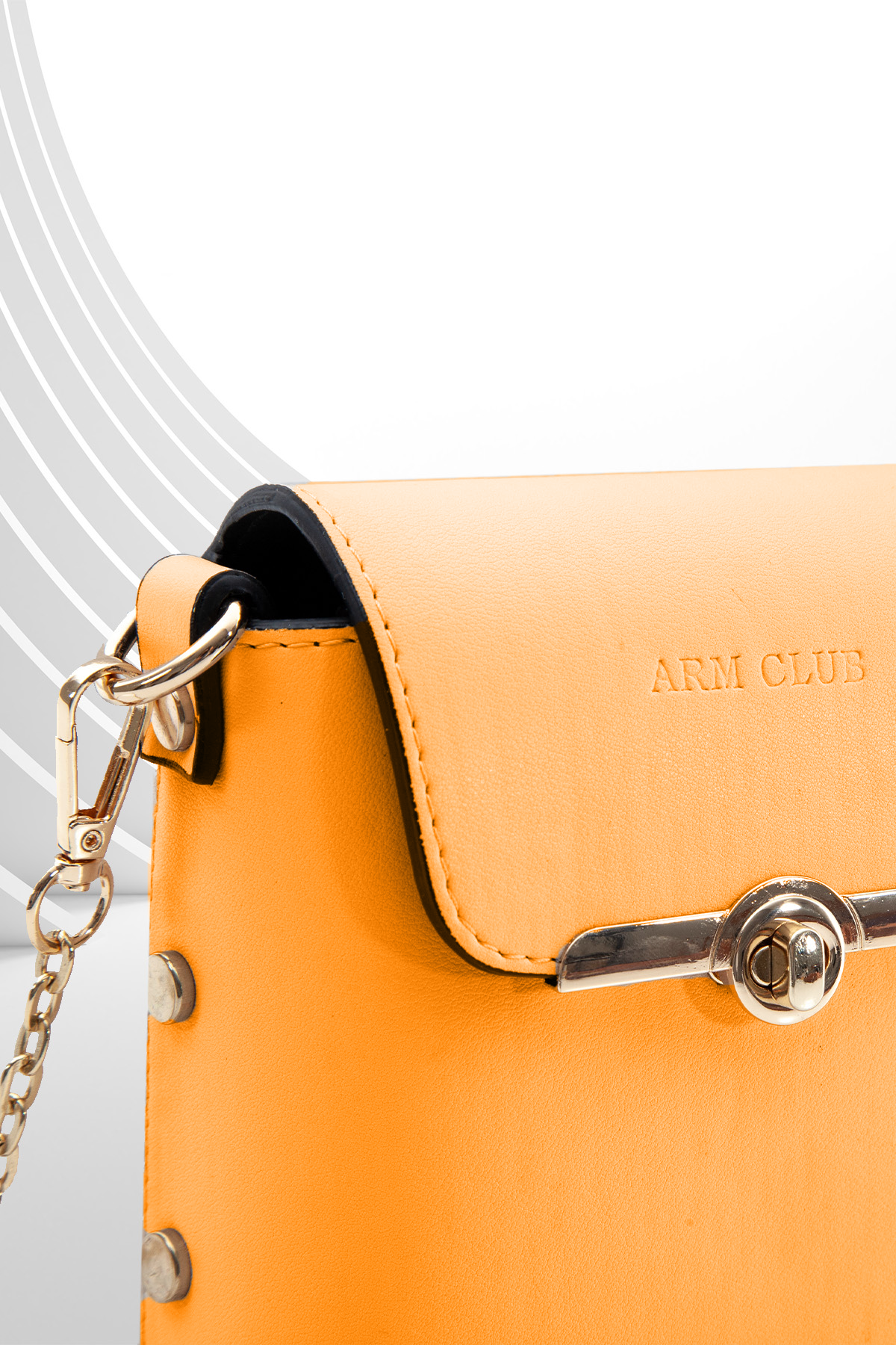 ARMİNE TREND Zincir Askılı Çıtçıtlı Çanta-Turuncu 23AC023