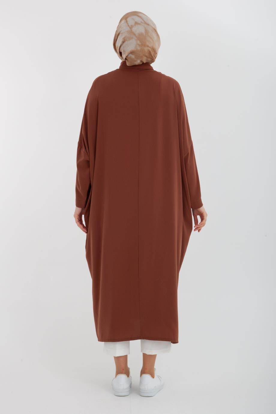ARMİNE TREND Zincir Desenli Tunik-56 Kahve