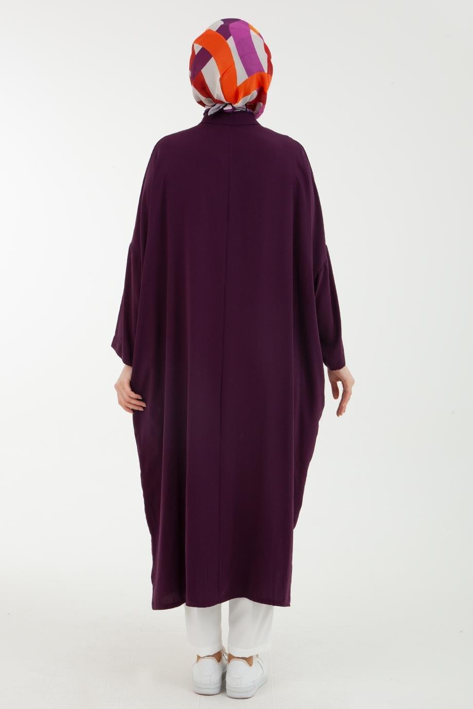 ARMİNE TREND Zincir Desenli Tunik-Mor 22YT538