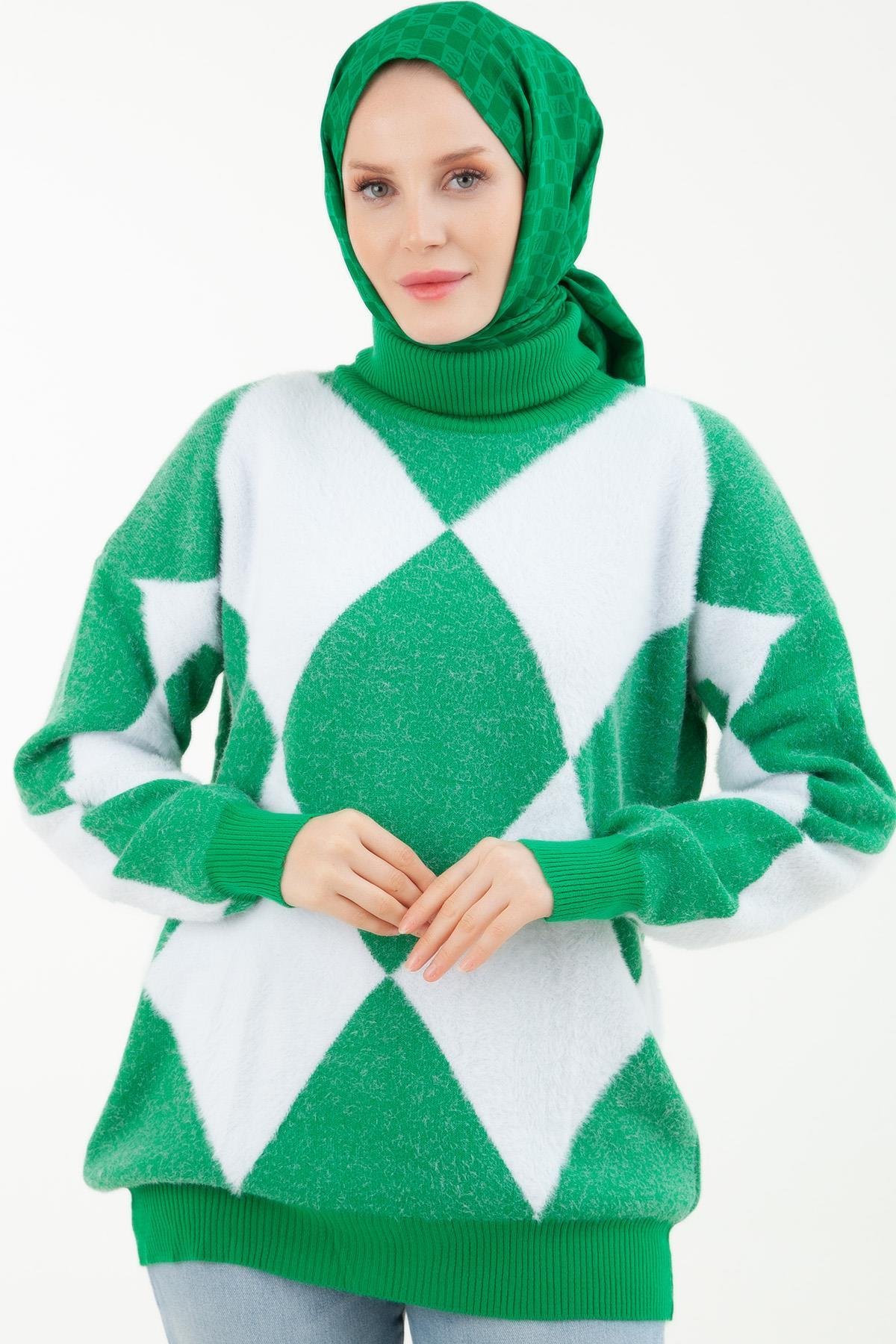 Armine Tunik 22KD4235-Yeşil