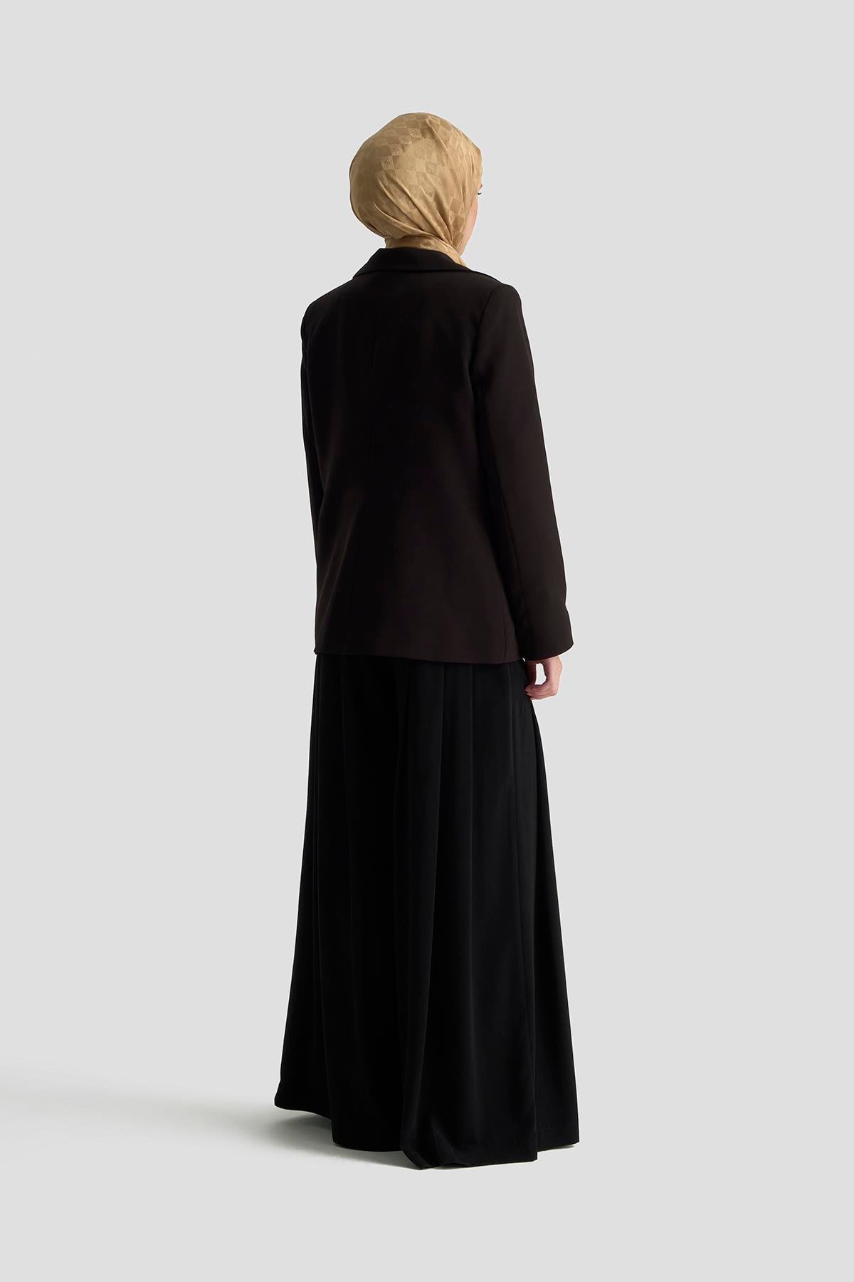ARMİNE TREND Gold Düğmeli Astarlı Blazer Ceket Siyah 25KT520