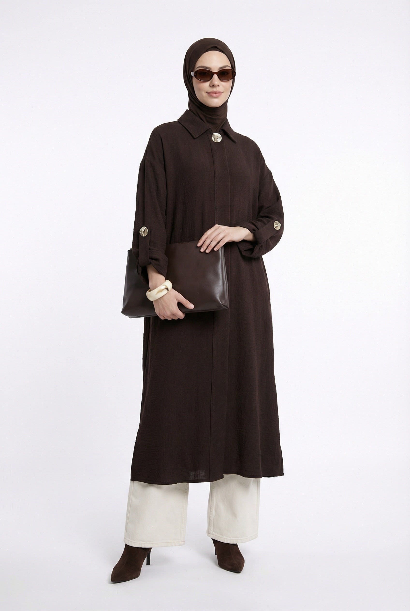 Armine Trend 26YT402 Tek Düğme Detaylı Kap Kahverengi 