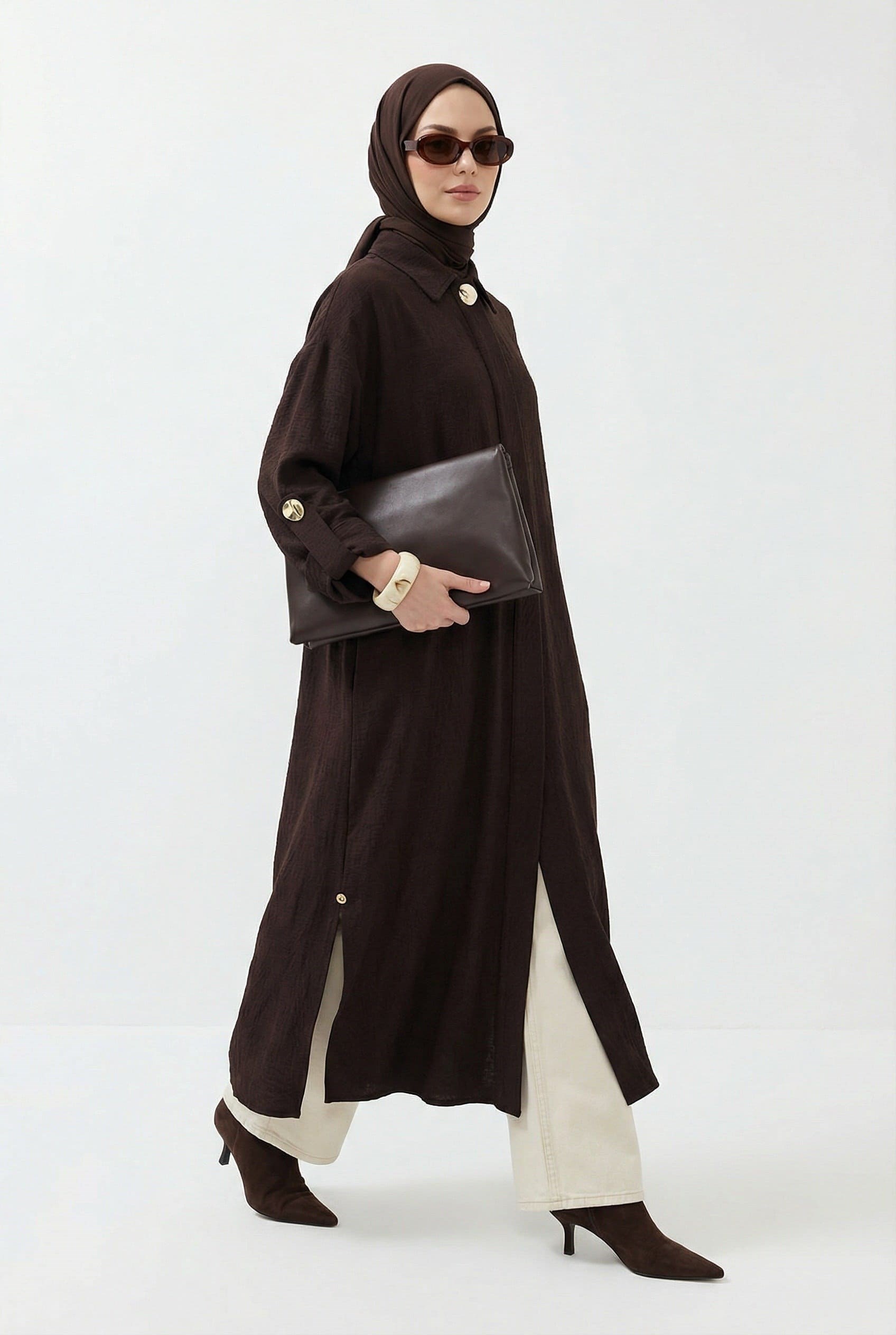 Armine Trend 26YT402 Tek Düğme Detaylı Kap Kahverengi 