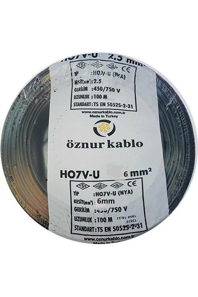 OZN-NYA(1x6mm²)-SYHÖznur NYA 1x6mm² Siyah Renk Kablo