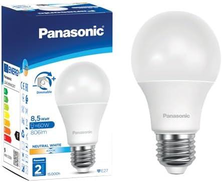 LDACH09WGDR7Panasonic Led Dimmerli Lamba 8.5W/4000K Ilık Beyaz Işıklı 806Lm E27 Led Ampul