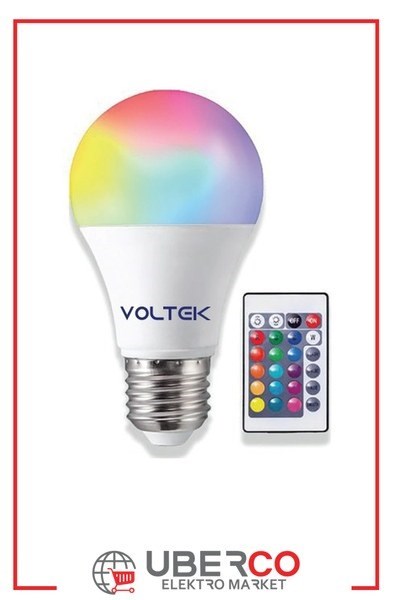 VLB01065RGB9W - RGB Led Ampul E279W - RGB Led Ampul E27 | Voltek{ubercoelektromarket}