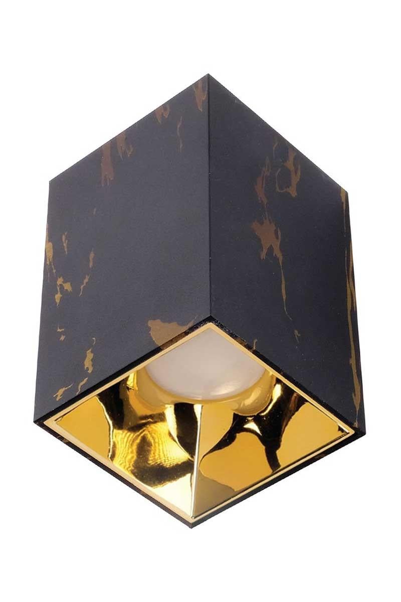 ACK AH12-07564 Parlak Gold Reflektör Kare Siyah Mermer Kasa Sıva Üstü Dekoratif Armatür