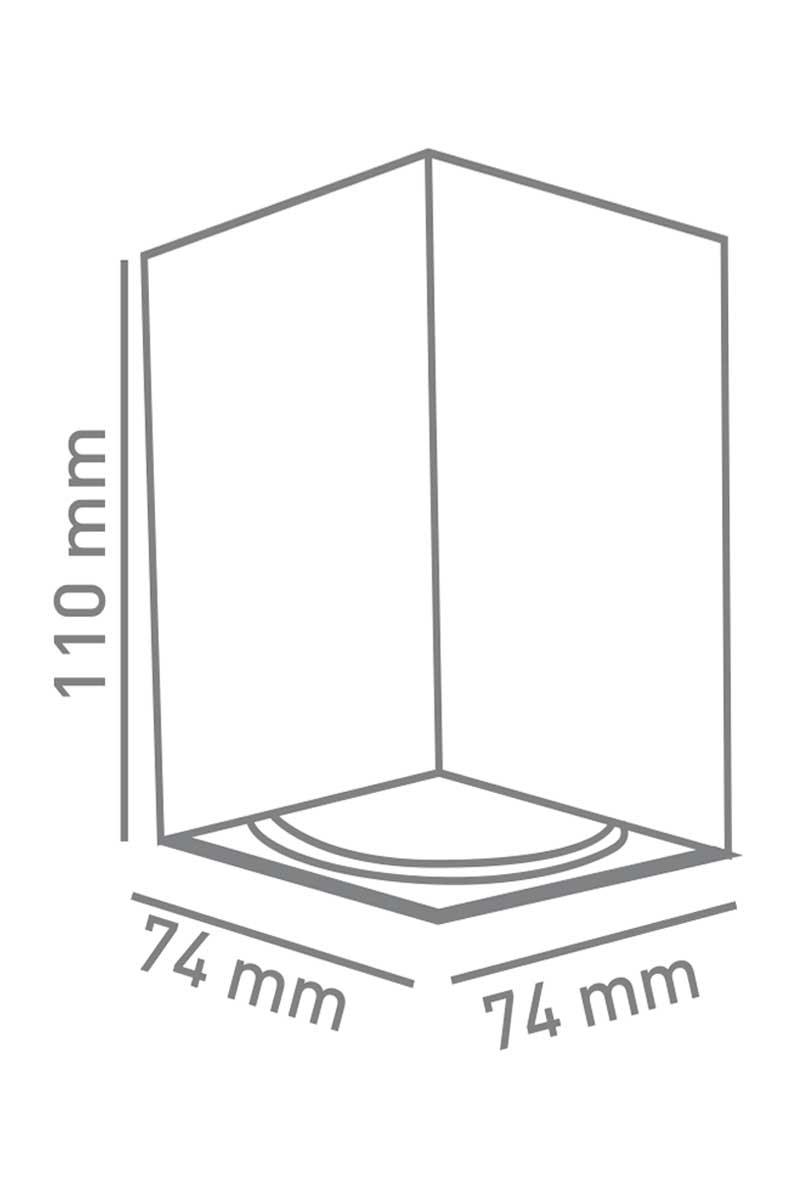 ACK AH12-07592 Mat Rose Reflektör Kare Gri Mermer Kasa Sıva Üstü Dekoratif Armatür