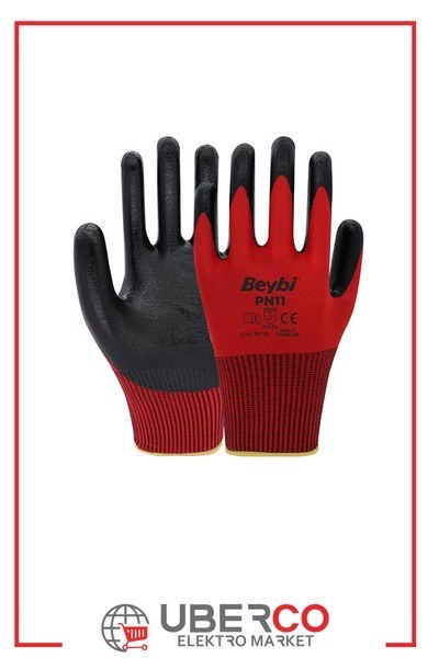 Q5MGLWA7L3 10-CT-KR-SYBeybi PN11 Polyester Örme Nitril Eldiven NO: 10 - Çift - Kırmızı\SiyahBeybi PN11 Polyester Örme Nitril Eldiven NO: 10 - Çift{ubercoelektromarket}