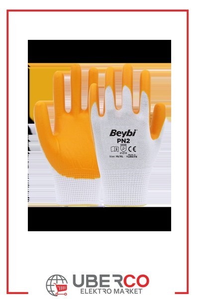 2859HL8PS2 10-BY-SR-12CIFTBeybi PN2 Polyester Örme Nitril Eldiven NO: 10 - 12 Çift - Beyaz\SarıBeybi PN2 Polyester Örme Nitril Eldiven NO: 10 - 12 Çift{ubercoelektromarket}