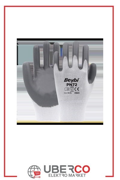 HJTUX346 8-CT-BY-GRBeybi PN72 Polyester Örme Nitril Eldiven NO: 8 - Çift - Beyaz\GriBeybi PN72 Polyester Örme Nitril Eldiven NO: 8 - Çift - Beyaz\Gri{ubercoelektromarket}