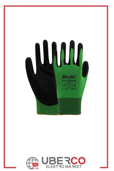 CEHR2456 7-CT-YS-SYBeybi Pu Green Poliüretan Kaplı Polyester Örme Eldiven Yeşil/Siyah - NO: 7 - ÇiftBeybi Pu Green Poliüretan Kaplı Polyester Örme Eldiven{ubercoelektromarket}