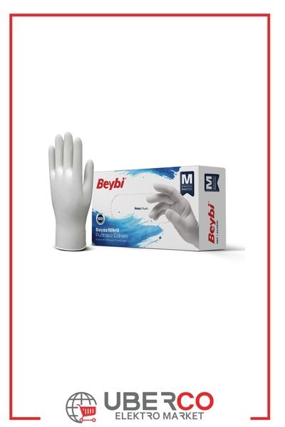 SFSDFDF M-KTBeybi Pudrasız Beyaz Nitril Eldiven - 100'lük Kutu M - KutuBeybi Pudrasız Beyaz Nitril Eldiven - 100lük Kutu M - Kutu{ubercoelektromarket}