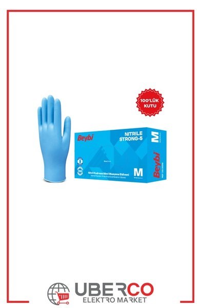 BEKP3458A XL-KTBeybi Strong-5 Pudrasız Mavi Nitril Muayene Eldiveni - 100'lük Kutu XL - KutuBeybi Strong-5 Pudrasız Mavi Nitril Muayene Eldiveni - 100lük{ubercoelektromarket}