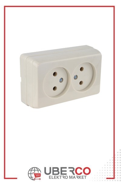 2160 201 0202Bron Bron Sıva Üstü İkili Topraksız Priz Porselen - KremBron Bron Sıva Üstü İkili Topraksız Priz Porselen - Krem{ubercoelektromarket}
