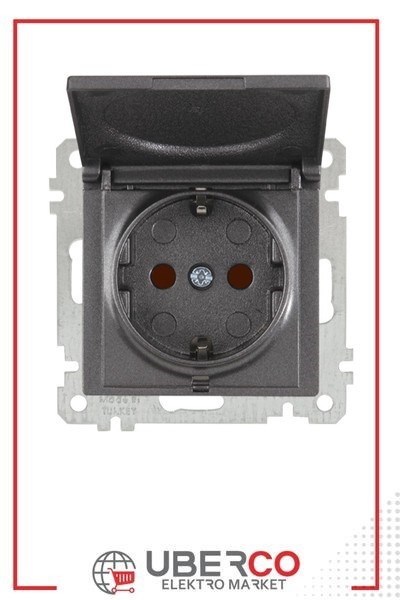 2100 611 0295Candela Mek+Tuş Kapaklı Topraklı Priz Çocuk Korumalı - FümeCandela Mek+Tuş Kapaklı Topraklı Priz Çocuk Korumalı - Füme{ubercoelektromarket}
