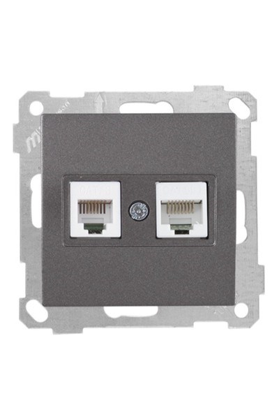 2100 139 0195Candela Mek+Tuş Telefon+Data Prizi (Rj11 Cat3+Cat5E) - FümeCandela Mek+Tuş Telefon+Data Prizi (Rj11 Cat3+Cat5E) - Füme{ubercoelektromarket}