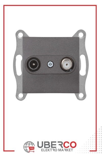 2100 156 0295Candela Mek+Tuş TV-Sat Prizi (Geçişli) 4DB/F Konnektörlü - FümeCandela Mek+Tuş TV-Sat Prizi 4DB-F Konnektörlü - Füme{ubercoelektromarket}