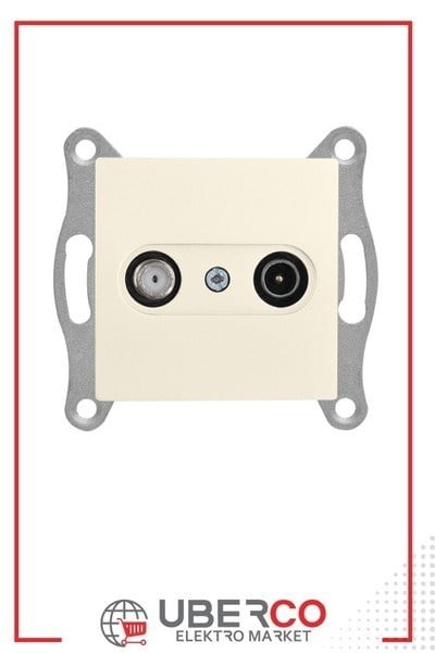 2100 156 0202Candela Mek+Tuş TV-Sat Prizi (Geçişli) 4DB/F Konnektörlü - KremCandela Mek+Tuş TV-Sat Prizi 4DB-F Konnektörlü - Krem{ubercoelektromarket}