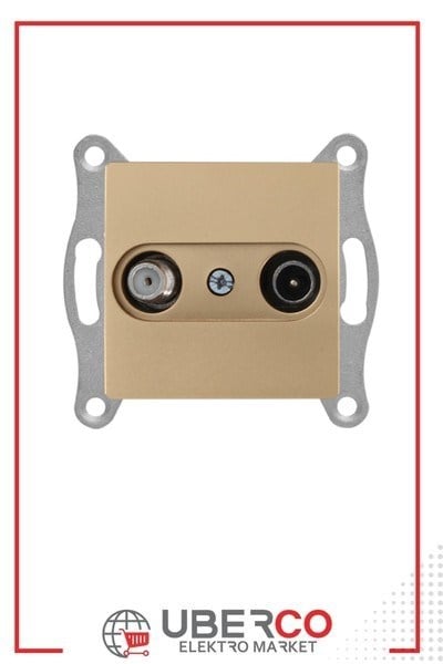 2100 156 0280Candela Mek+Tuş TV-Sat Prizi (Geçişli) 4DB/F Konnektörlü - Antik AltınCandela Mek+Tuş TV-Sat Prizi 4DB-F Konnektörlü - Antik{ubercoelektromarket}