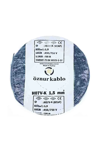 OZN-NYAF(1x1.5mm²)-SYHÖznur NYAF 1x1.5mm Siyah Kablo