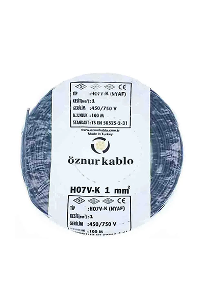 OZN-NYAF(1x1mm²)-SYHÖznur NYAF 1x1mm² Siyah Kablo