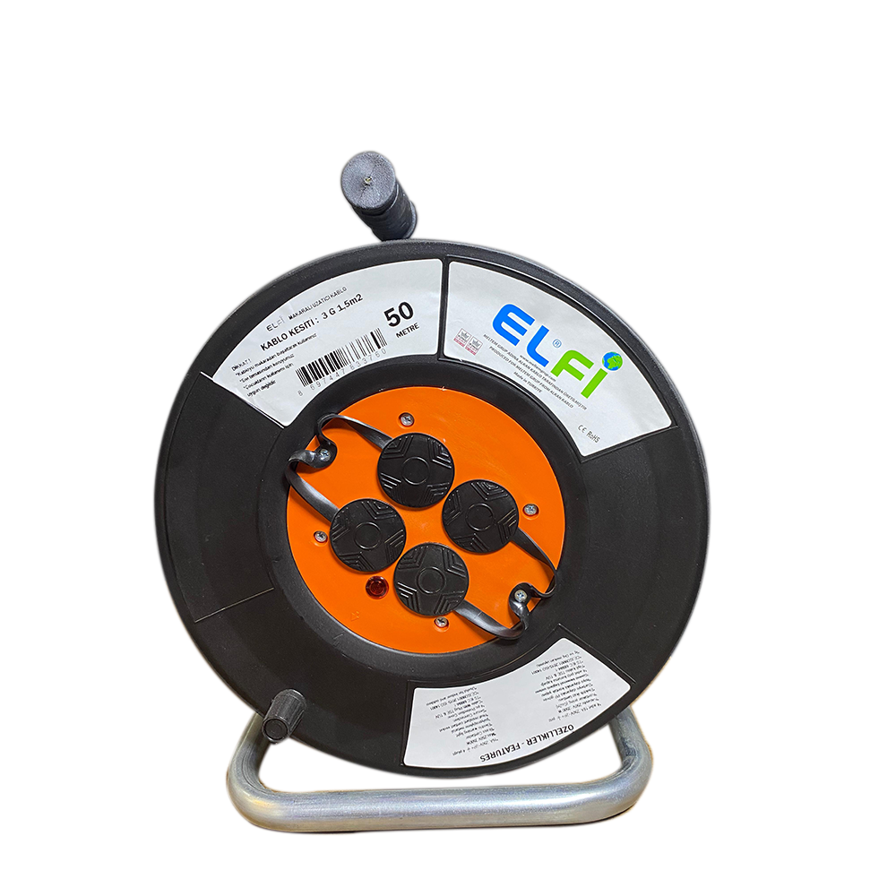 Elfi Makaralı Kablo 50 Metre 3 G 1,5MM Siyah