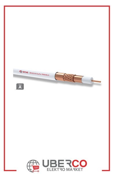 ERSE FDER206100100102ZErse COAXIAL RG 6/U-6 Cu/Cu TRISHIELD Class A+ HFFR (Cca) Koaksiyel (Anten) KablosuErse COAXIAL RG 6-U-6 Cu-Cu TRISHIELD Class A+ HFFR (Cca){ubercoelektromarket}
