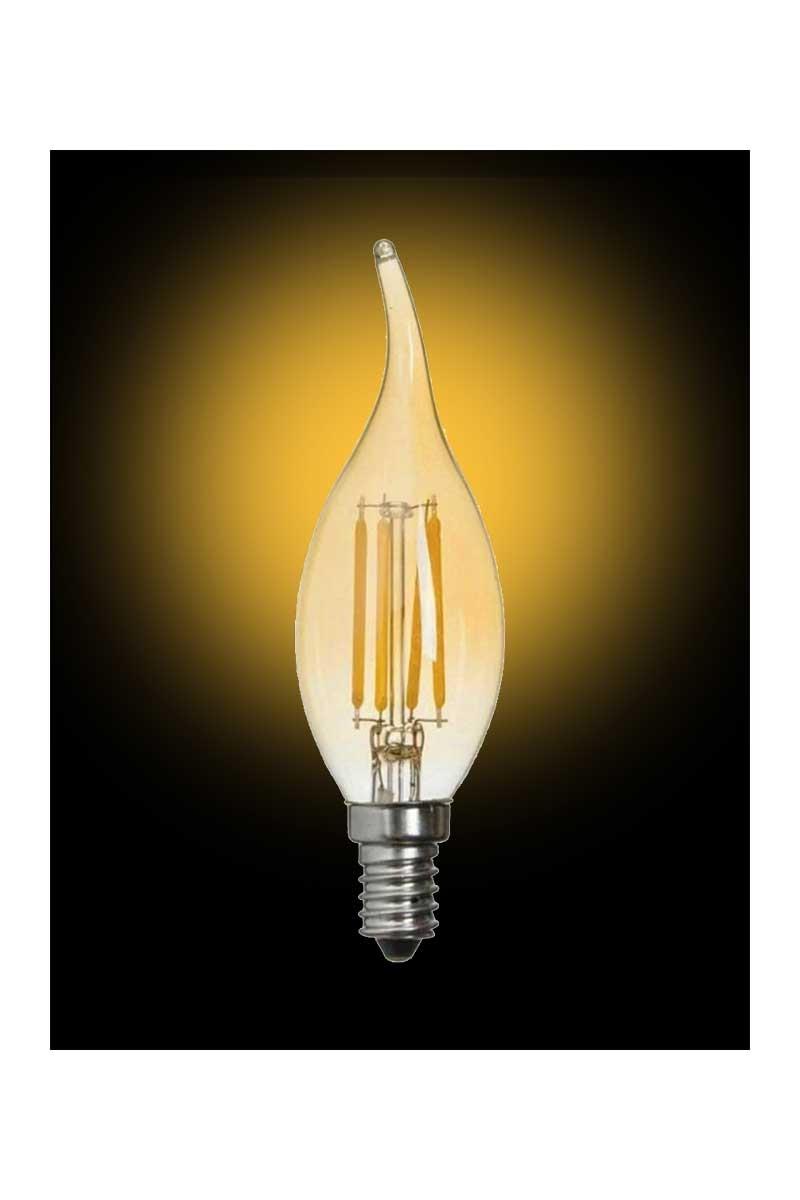 Global K2 KES600 4W E14 2700K Sarı Led Flamanlı Kıvrık Buji Rustik Ampul
