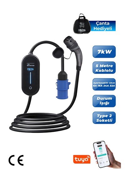 P181984Hims HCTK-7-PS 7kW Ev Tipi Taşınabilir Elektrikli Araç Şarj CihazıHims HCTK-7-PS 7kW Ev Tipi Taşınabilir Elektrikli Araç Şarj{ubercoelektromarket}