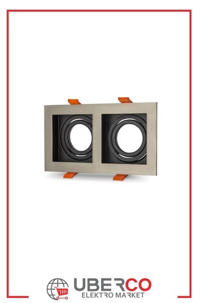VGUK5233Kare 2li Saten Dekoratif GU10 Spot KasaKare 2li Saten Dekoratif GU10 Spot Kasa | Voltek{ubercoelektromarket}