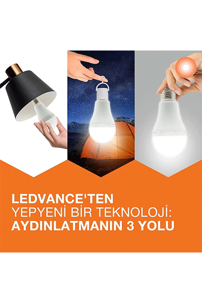 Ledvance 8W/865 A60 E27 Şarj Edilebilir Beyaz Işıklı Profosyonel Led Ampul
