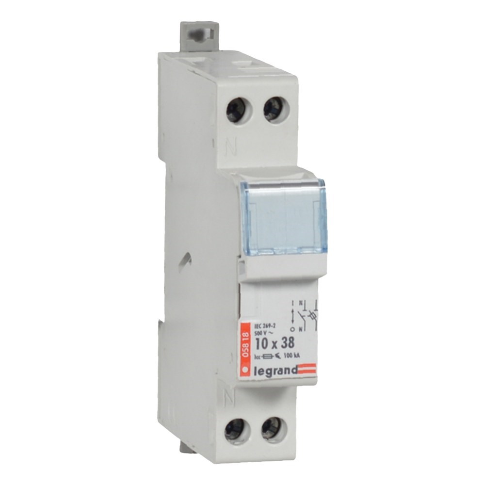 LEGRAND 005818Legrand Kartuş sigorta yuvası 1P+N (10X38 kartuşlar için)Legrand 1 Kutup + Nötr{ubercoelektromarket}