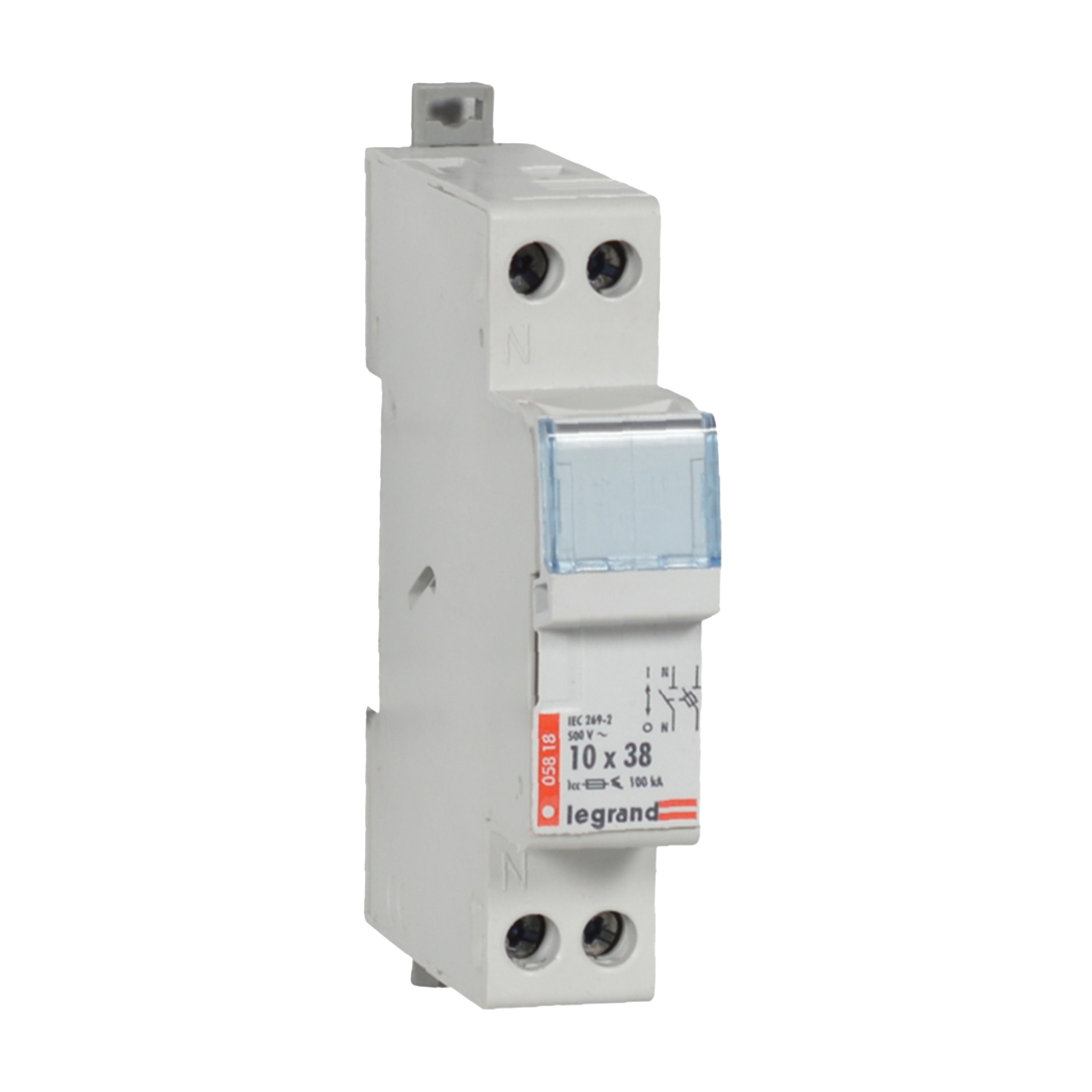 LEGRAND 005818Legrand Kartuş sigorta yuvası 1P+N (10X38 kartuşlar için)Legrand 1 Kutup + Nötr{ubercoelektromarket}