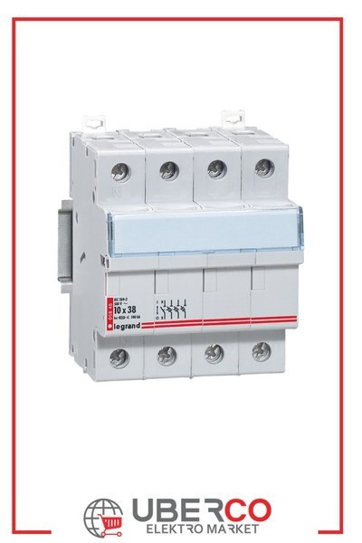 LEGRAND 005848Legrand Kartuş sigorta yuvası 3P+N (10X38 kartuşlar için)Legrand 3 Kutup + Nötr{ubercoelektromarket}