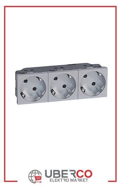 LEGRAND 079283Legrand Alman STD. 45º Açılı Otomatik Bağlantılı Topraklı Prizler - 3x45° açılı - AlüminyumLegrand Alman STD. 45º Açılı Otomatik Bağlantılı Topraklı{ubercoelektromarket}