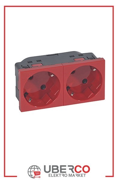 LEGRAND 077272Legrand Alman STD. 45º Açılı Otomatik Bağlantılı Topraklı Prizler - 2x45° açılı - KırmızıLegrand Alman STD. 45º Açılı Otomatik Bağlantılı Topraklı{ubercoelektromarket}