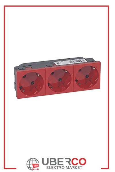 LEGRAND 077273Legrand Alman STD. 45º Açılı Otomatik Bağlantılı Topraklı Prizler - 3x45° açılı - KırmızıLegrand Alman STD. 45º Açılı Otomatik Bağlantılı Topraklı{ubercoelektromarket}