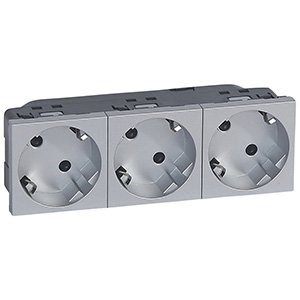 LEGRAND 079283Legrand Alman STD. 45º Açılı Otomatik Bağlantılı Topraklı Prizler - 3x45° açılı - AlüminyumLegrand Alman STD. 45º Açılı Otomatik Bağlantılı Topraklı{ubercoelektromarket}