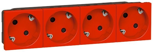 LEGRAND 077274Legrand Alman STD. 45º Açılı Otomatik Bağlantılı Topraklı Prizler - 4x45° açılı - KırmızıLegrand Alman STD. 45º Açılı Otomatik Bağlantılı Topraklı{ubercoelektromarket}