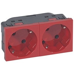 LEGRAND 077272Legrand Alman STD. 45º Açılı Otomatik Bağlantılı Topraklı Prizler - 2x45° açılı - KırmızıLegrand Alman STD. 45º Açılı Otomatik Bağlantılı Topraklı{ubercoelektromarket}