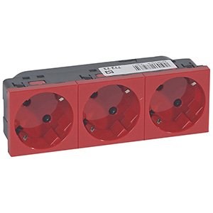 LEGRAND 077273Legrand Alman STD. 45º Açılı Otomatik Bağlantılı Topraklı Prizler - 3x45° açılı - KırmızıLegrand Alman STD. 45º Açılı Otomatik Bağlantılı Topraklı{ubercoelektromarket}