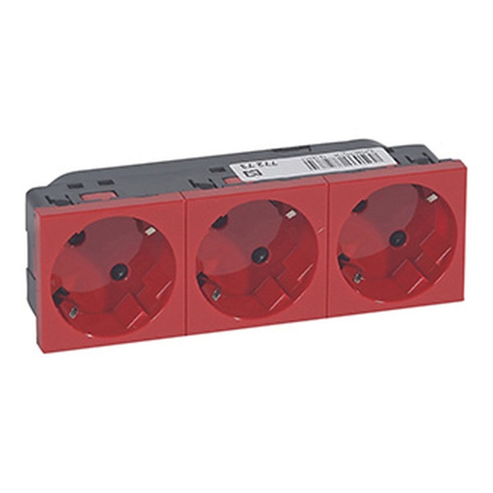 LEGRAND 077273Legrand Alman STD. 45º Açılı Otomatik Bağlantılı Topraklı Prizler - 3x45° açılı - KırmızıLegrand Alman STD. 45º Açılı Otomatik Bağlantılı Topraklı{ubercoelektromarket}
